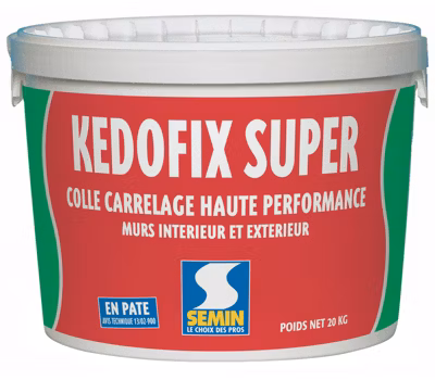 Colle pour Carrelage Haute Performance Kedofix Semin, Prêt à l’emploi, Intérieur/extérieur, seau de 20 kg