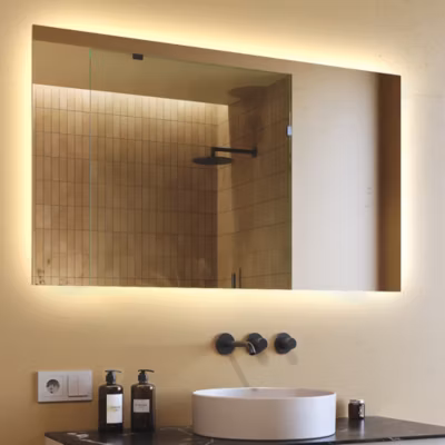 Miroir avec LED Illumination Salle de Bain (120x70cm) LED Lumineux Miroir avec Éclairage (LED058) Blanc Neutre 4500K
