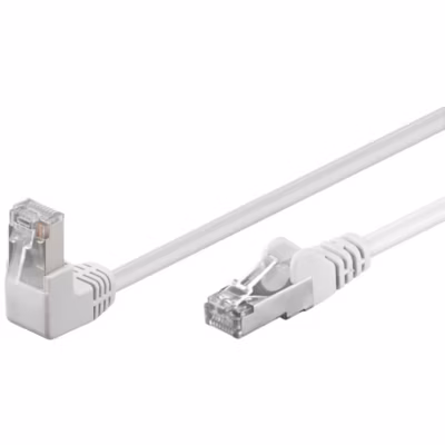 Câble RJ45 Cat5e coudé blindé blanc 5 m GOOBAY