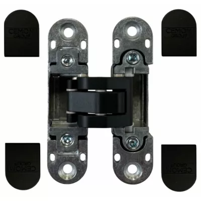 1 Charnière Invisible ESTETIC W978/A CEMOM MOATTI 95 mm Réversible,3 couleurs au choix. – Noir