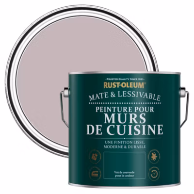 Peinture Violette Résistante aux projections et lessivable pour Murs de Cuisine, Mate – RUST-OLEUM – Lilas 2,5 L