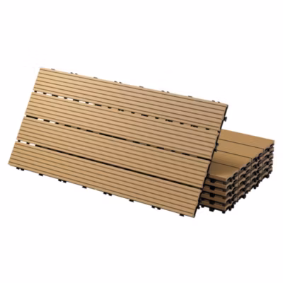 Carreaux WPC aspect bois 60x30cm 3 m² dalles de sol teck terrasse patio balcon