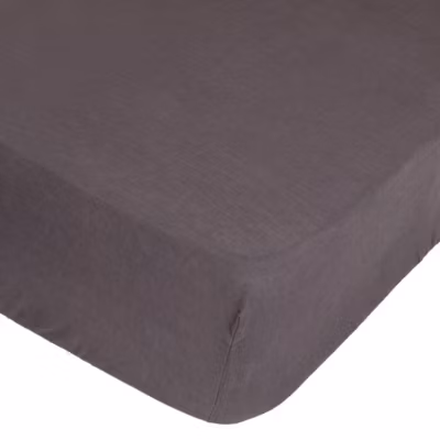 Drap-housse « Linah » – gris – lin lavé 160×200 cm – Atmosphera