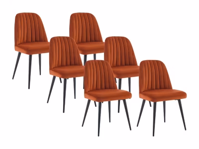 Lot de 6 chaises en velours et métal – Terracotta – ELEANA