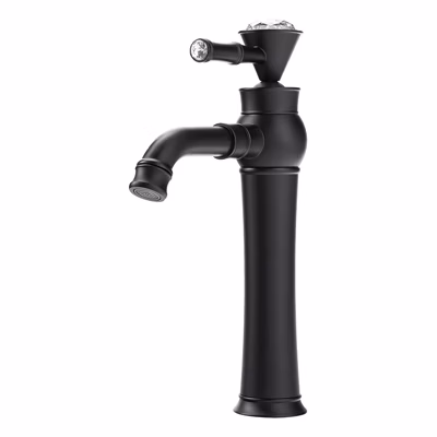 SILLA Mitigeur lavabo retro bec haut en Laiton, économie d&rsquo;eau, Noir