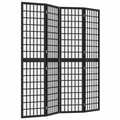 Cloison de séparation pliable 4 panneaux 160×170 cm Noir vidaXL