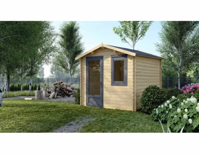 Abri de jardin en bois – 7.5m2 – 3×2.5m – Ep. 28mm – Couleur: naturel – DOM755