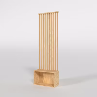 Cloison de séparation claustra droit meuble chêne, H.2,54 m x l.80 cm, P.35 cm