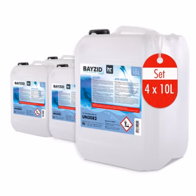 Anti-algues Bayzid 4 x 10 L, Algicide Préventif Pour Piscines Contre Algues, Champignons Et Bactéries