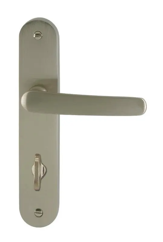 ENSEMBLE DE POIGNEES DE PORTE NINA ZAMAK NICKEL SATINE 165 CONDAMNATION