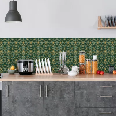Crédence adhésive motifs déco design verte 50×400 cm