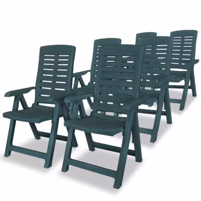 vidaXL 6x Chaises Inclinables de Jardin Fauteuils de Patio Chaises d&rsquo;Exterieur Sièges de Terrasse Fauteuils Pliables 275070