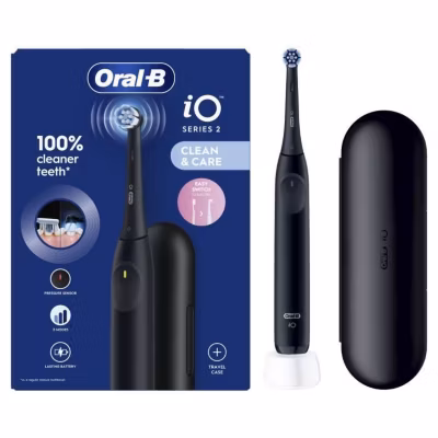 Brosse à dents électrique ORAL B iO2 Noir 3 modes Minuteur 2 minutes Batterie longue durée