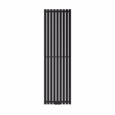 Radiateur à Panneaux Design Stella, 1600 x 480 mm, Noir Mat, avec Connexion Central, Plat, Vertical, Monocouche