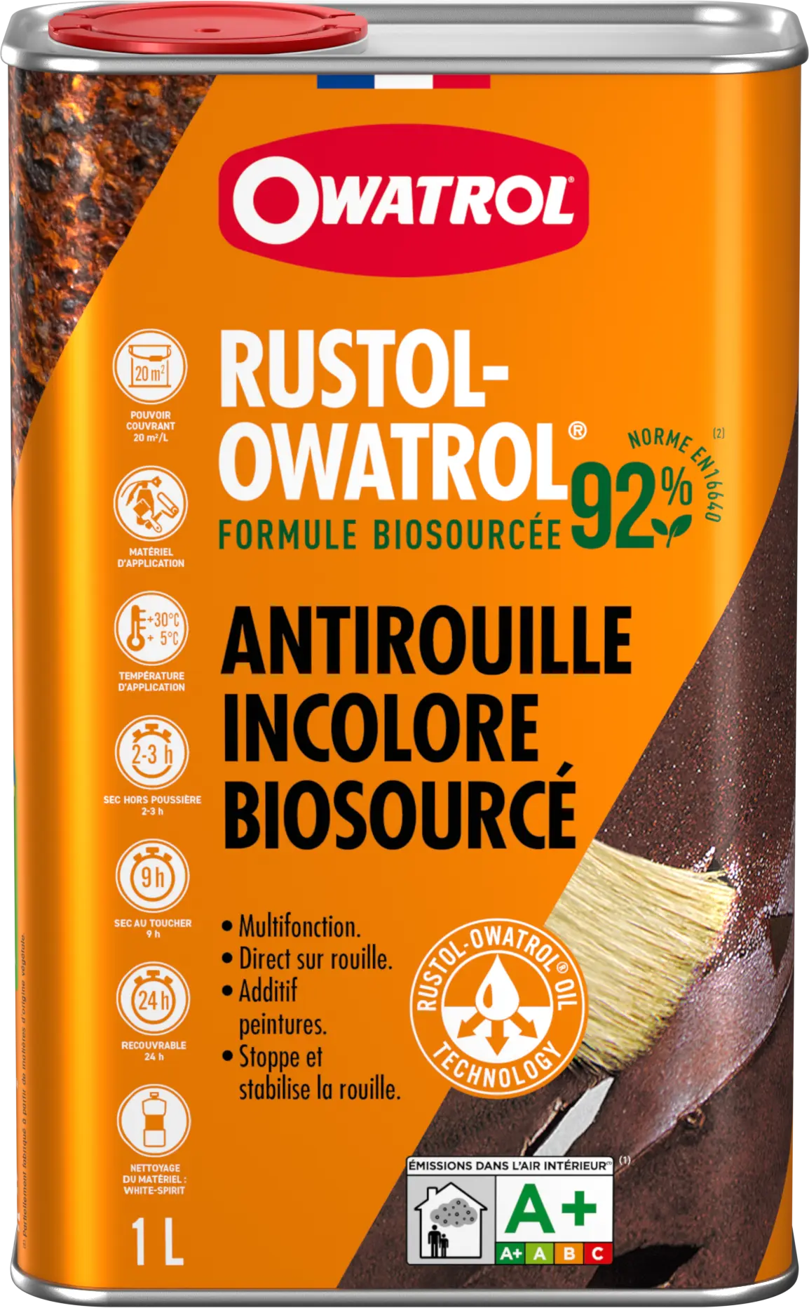 Antirouille Incolore RUSTOL OWATROL –  Bidon de 1L