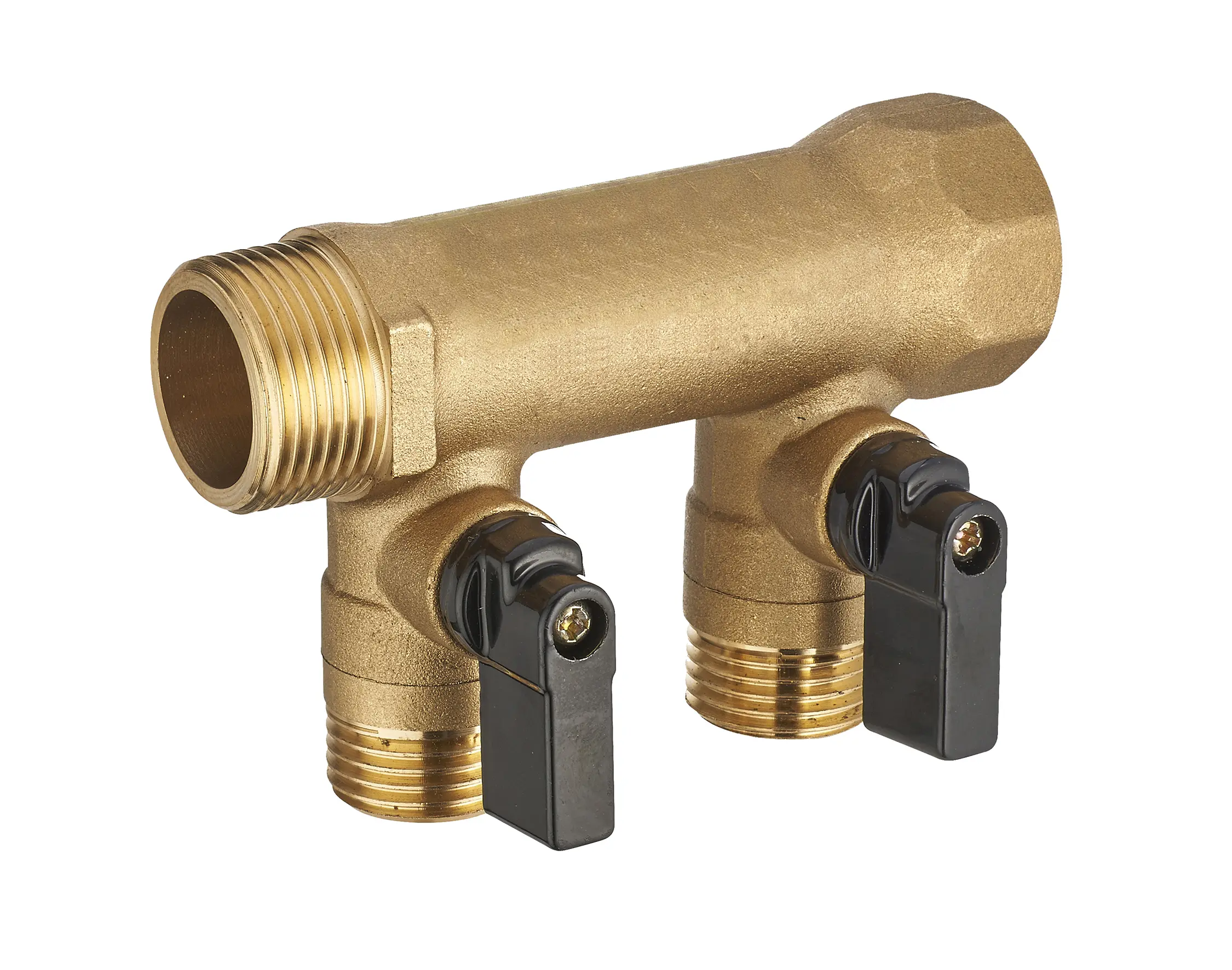 Collecteur monobloc MF3/4' – Départs M1/2' avec vannes – 2 départs