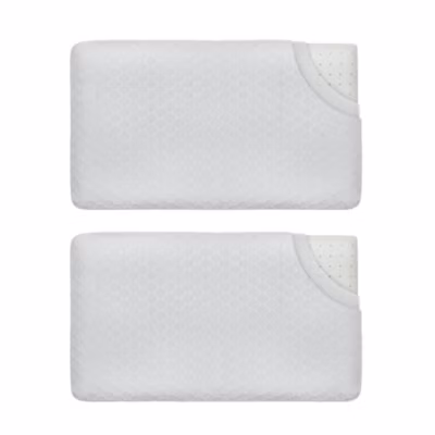 Lot de 2 oreillers enfant respirant en tissu de bambou 50x30x5,5 – INPHYSIO