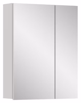 Kai – Armoire de toilette (L/H/P : 82x77x18 cm) en mélamine blanche et blanc brillant profond