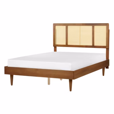 Lit avec sommier Rotin AURAY 140 x 200 cm Marron