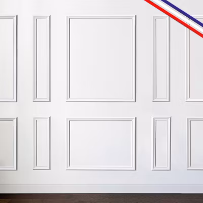Kit de 8 moulures murales en bois Pin des Landes – Prêt à coller et peindre – Justine – 2 mètres