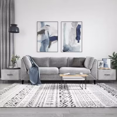 vidaXL Tables basses 2 pcs gris béton 50x50x40 cm bois d&rsquo;ingénierie 829389