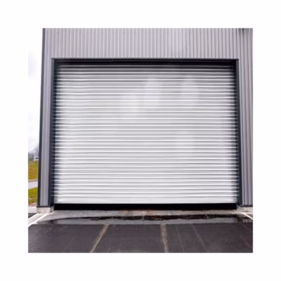 Rideau Métallique Blanc RAL9010 Motorisé 220V Lames Pleines 7/10ème L4500 H2500 PREMIUM