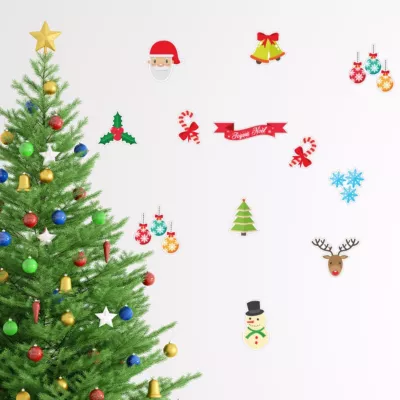 Sticker Noël Joyeux Noël pour enfant – Autocollants stickers adhésifs noël – décoration fêtes – 110x110cm