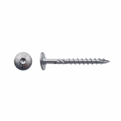 50 Vis Bois Tête Ronde Larges Torx T40 8 x 360 mm – Zingué blanc – D-Work