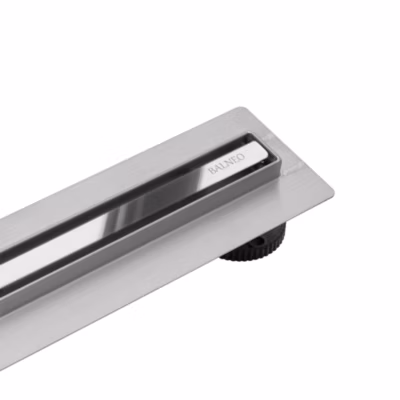 Balneo Caniveau de douche Slim en Acier Inox 70cm, finition chromée miroir, avec Siphon rotatif, Slim&Low ProLine