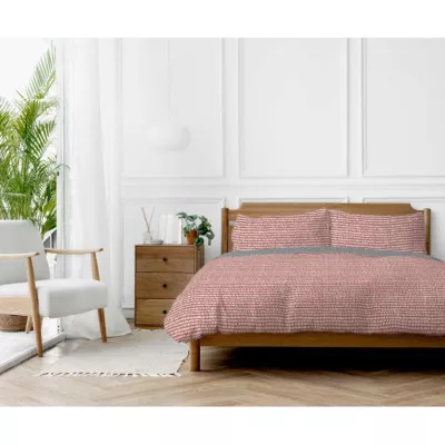 Parure de couette « Arri » toutes dimensions 100% Coton / 57 Fils/cm² – Arri Terracotta – Parure de couette 200 x 200 cm + 2 Taies d