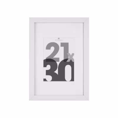 Cadre photo Eva – bois et verre – blanc – 21×30 cm – Atmosphera