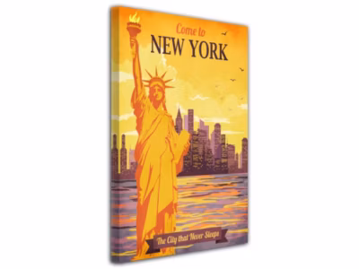 DECLINA, Tableau toile imprimée Vintage, Tableau toile déco The city that never sleeps, 80×120 cm