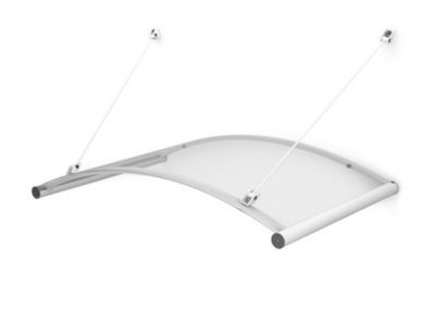 ARCTOM Auvent Agos 152×91, couleur blanc RAL9016, plaque en PMMA satinée