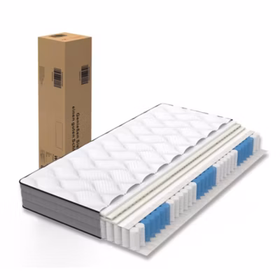 Matelas à ressorts ensachés 120 x 200 x 20 cm, H3, certifié Oeko-Tex – Avec 1000 ressorts, matelas 7 zones