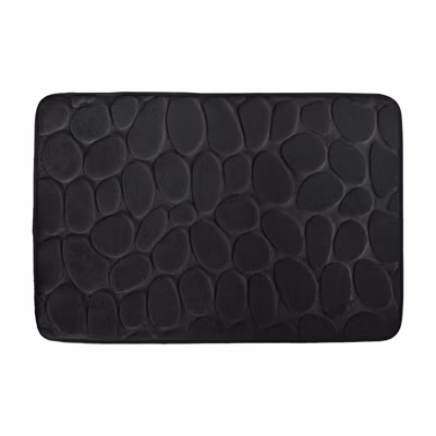 Tapis de bain Microfibre PEBBLE 50x80cm Noir MSV