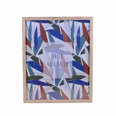 Cadre photo en bois motifs feuillage 40x50cm