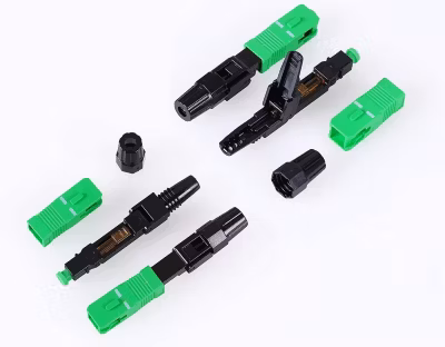 Elfcam – Lot de 5 Connecteurs Rapides Fibre Optique SC/APC – Simplex Monomode (SM), Haute Précision
