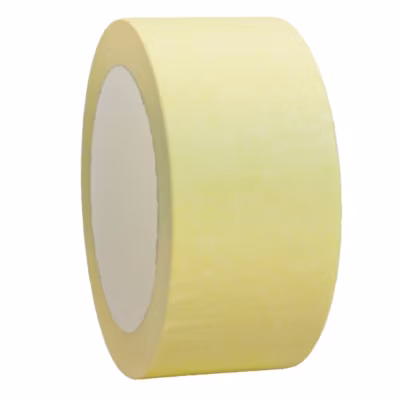 Ruban de masquage 50 mm x 50 m jusqu&rsquo;à 80 degrés – 1 rouleau adhésif de masquage jaune pour la peinture TECPLAST