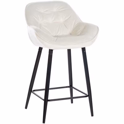 Tabouret de bar Gibson CLP velours crème métal