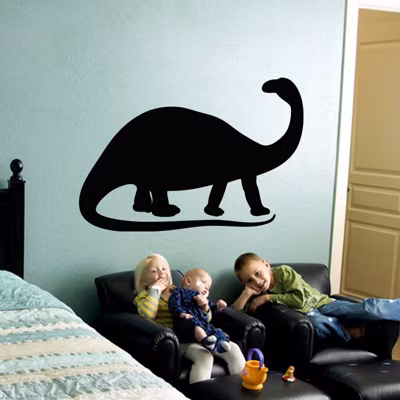 Sticker ardoise tableau noir – stickers muraux adhésif effaçable – SILHOUETTE DINOSAURE – 45x65cm