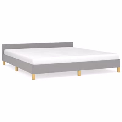 Lit double, Lit adulte, Cadre de lit sans matelas gris clair 180×200 cm tissu