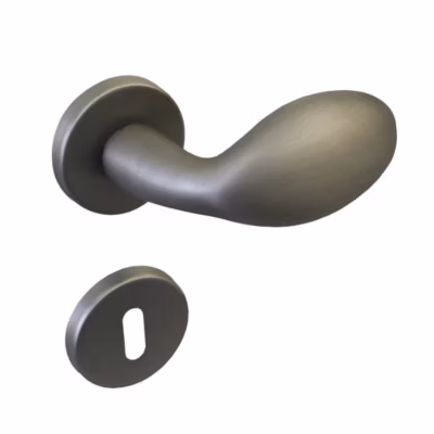 Poignée de porte intérieure sur rosaceZamac nickel satiné mat Avec ressort de rappel Hardwarexchange