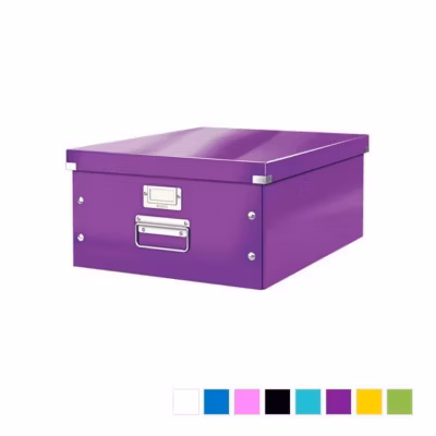 Grande Boîte en Carton avec couvercle format A3+ Multi Usages – Violet