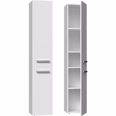 KOMMA – Meuble de salle de bain 2 portes – 31x30x174 cm – BLANC
