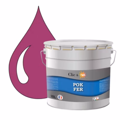 Peinture fer antirouille – Laque extérieure Semi-Brillante POK FER – 10L – RAL 4006 – Pourpre Signalisation