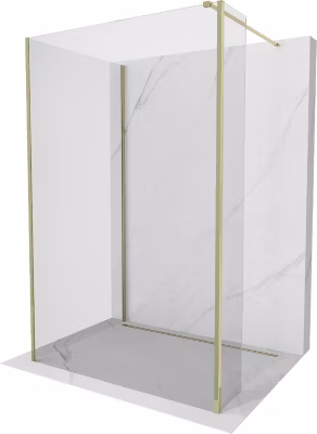 Mexen Kioto paroi de douche Walk-in 140 x 115 x 30 cm, transparent, or – 800-140-115-221-50-00-030
