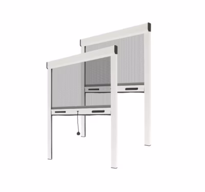 Lot Moustiquaire Enroulable pour Fenêtre x2 – L80 x H130cm – Aluminium Blanc – Anti-insectes