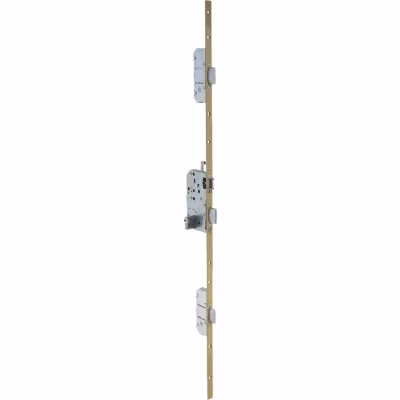 Serrure multipoint bronze droite à fouillot – Clé I – Axe à 50 mm – Trilock 5000 standard – Vachette