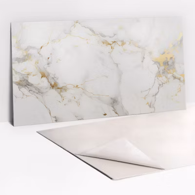 Panneau autocollant Tulup 100×50 cm Marbre élégant et or 1 pcs