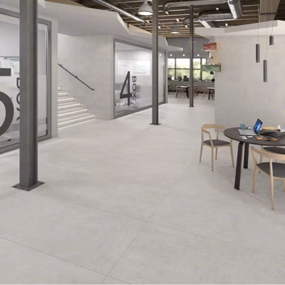 Carrelage sol / mur effet béton blanc 120×120 cm NASSAU BLANCO
